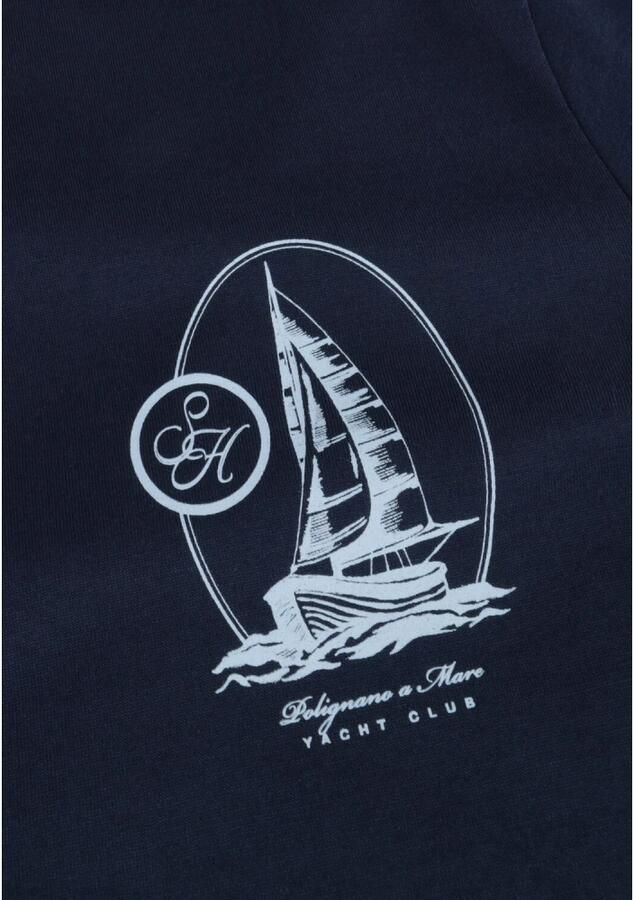 SELECTED HOMME Heren Polo's & T-shirts Slhconran Print Ss O-neck Tee Donkerblauw