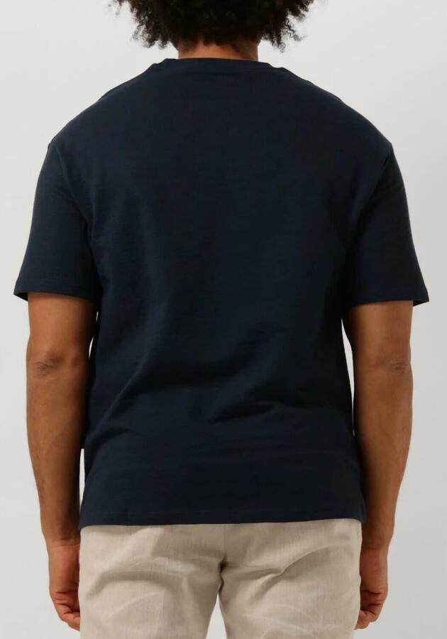 SELECTED HOMME Heren Polo's & T-shirts Slhloossaul Slub Ss O-neck Tee Donkerblauw - Foto 2