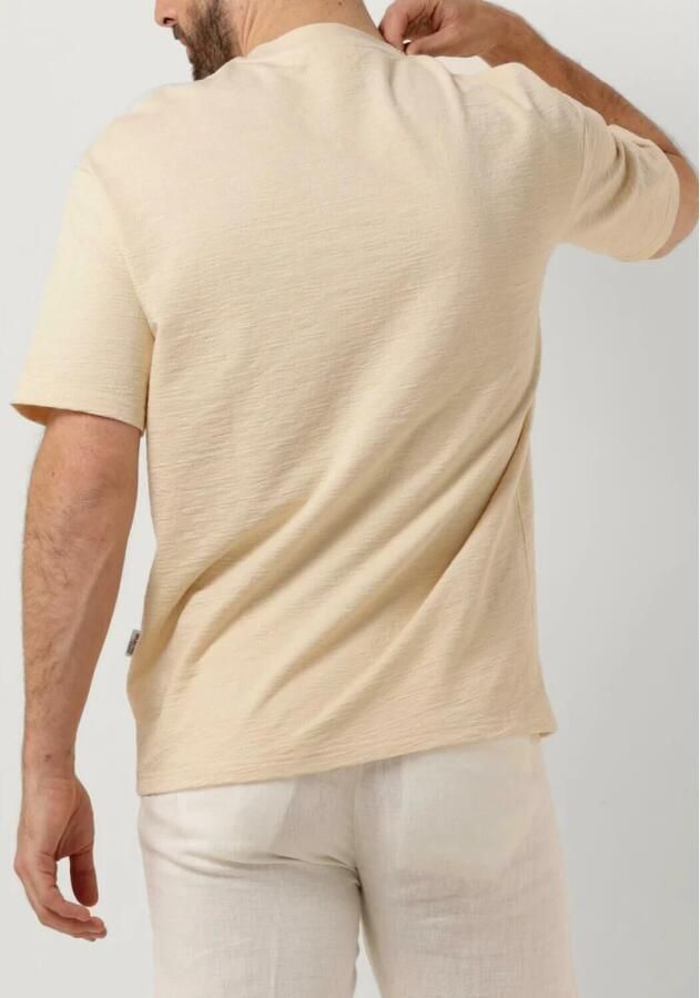 SELECTED HOMME Heren Polo's & T-shirts Slhloossaul Slub Ss O-neck Tee Beige - Foto 2
