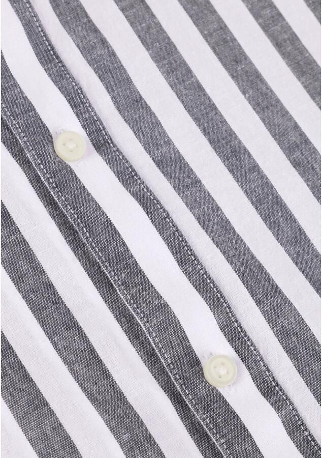 SELECTED HOMME Heren Overhemden Slhregnew-linen Shirt Ss Classic Blauw wit Gestreept