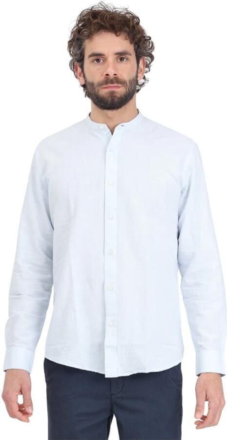 Selected Homme Heren Overhemden Slhregnew-linen Shirt Ls Band Blue Heren - Foto 8