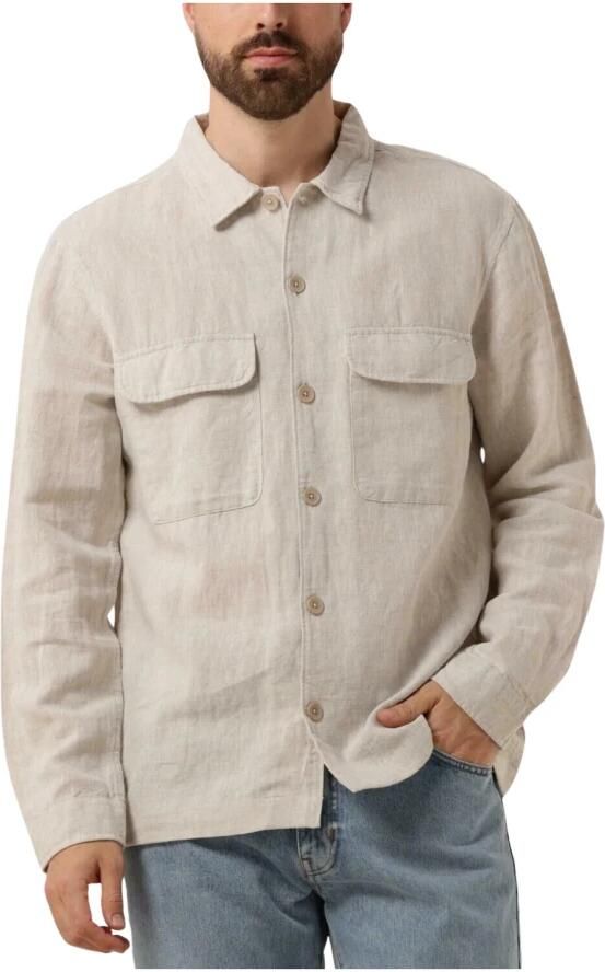 SELECTED HOMME Heren Overhemden Slhmads-linen Overshirt Ls Noos Beige - Foto 3