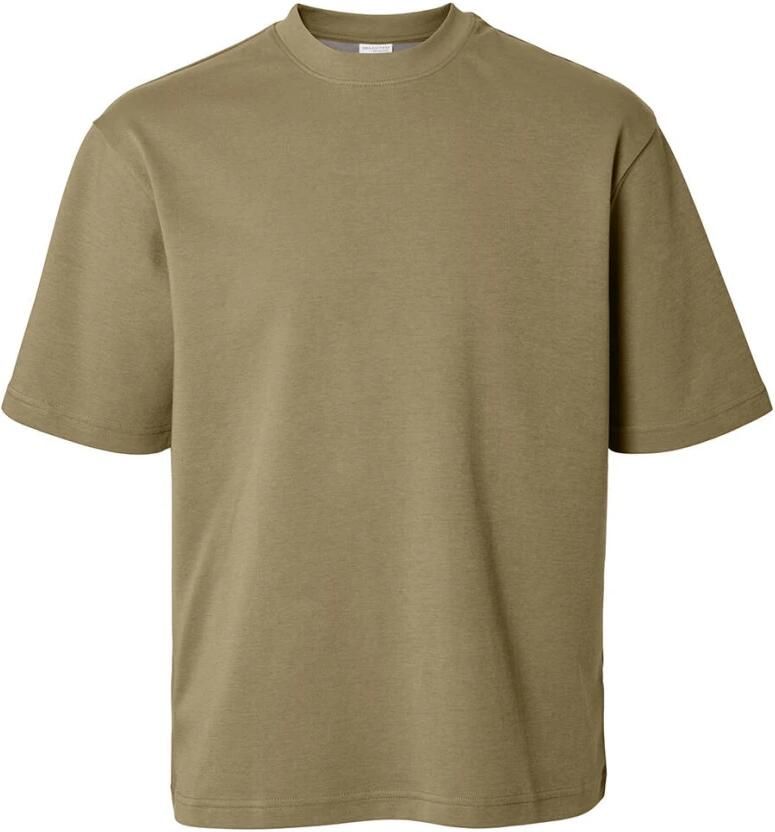 SELECTED MEN Heren Polo's & T-shirts Slhlooseoscar Ss O-neck Tee Noos Oker - Foto 5