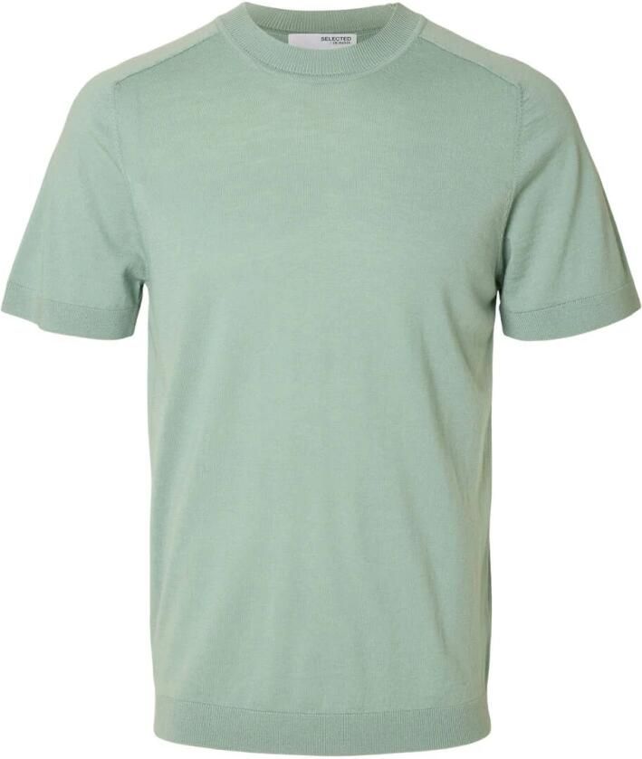 Selected Homme Merino Crew Neck T-shirt Green Heren