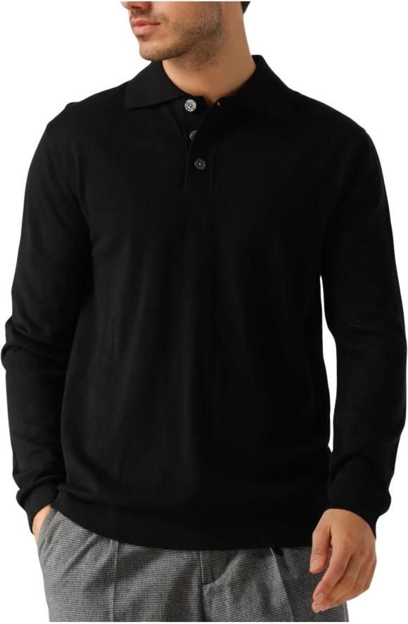 SELECTED HOMME Heren Truien & Vesten Slhtray Ls Knit Merino Polo Zwart - Foto 3