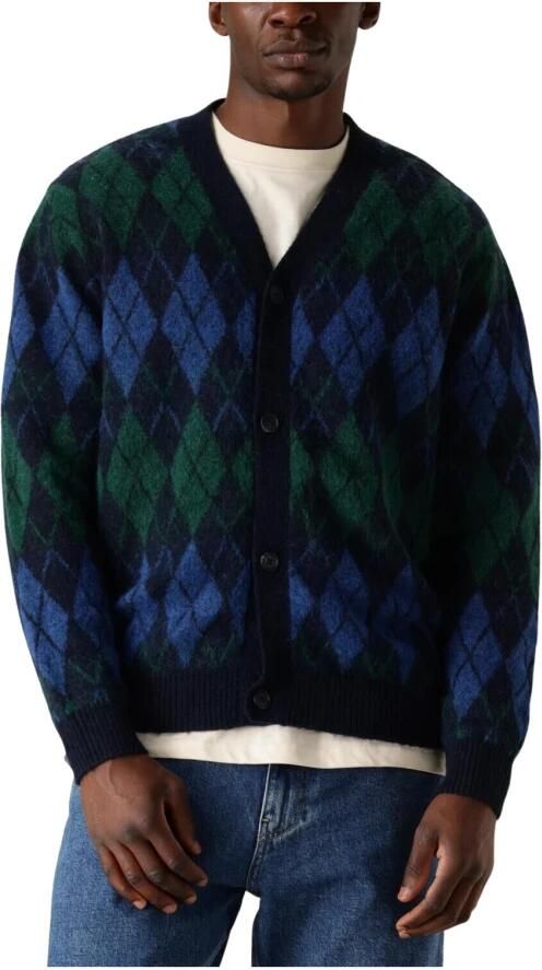 SELECTED HOMME Heren Truien & Vesten Slhrai Ls Knit Relaxed Argyle Cardigan Donkerblauw - Foto 7