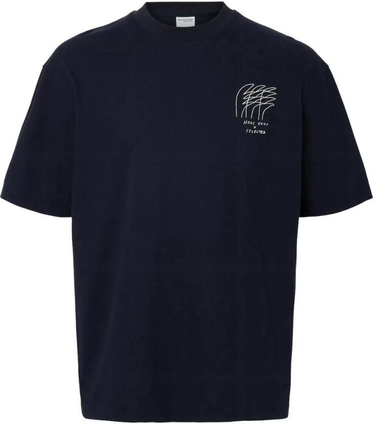 SELECTED HOMME Heren Polo's & T-shirts Slhrelaxjay License Ss O-neck Tee Donkerblauw
