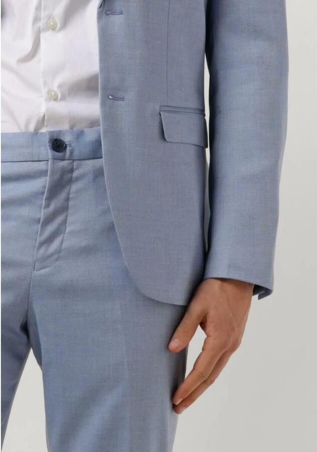 Selected Homme Lichtblauwe Broek met Ritssluiting en Verborgen Knoop Blue Heren