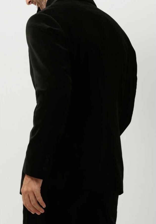 Selected Homme Zwarte Fluwelen Blazer met Revers Kraag Black Heren - Foto 5