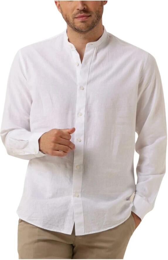 SELECTED HOMME Heren Overhemden Slhregnew-linen Shirt Ls Band Wit - Foto 3