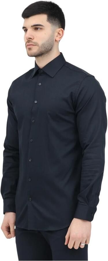 SELECTED HOMME slim fit overhemd met mouwlengte 7 SLHSLIM zwart - Foto 4