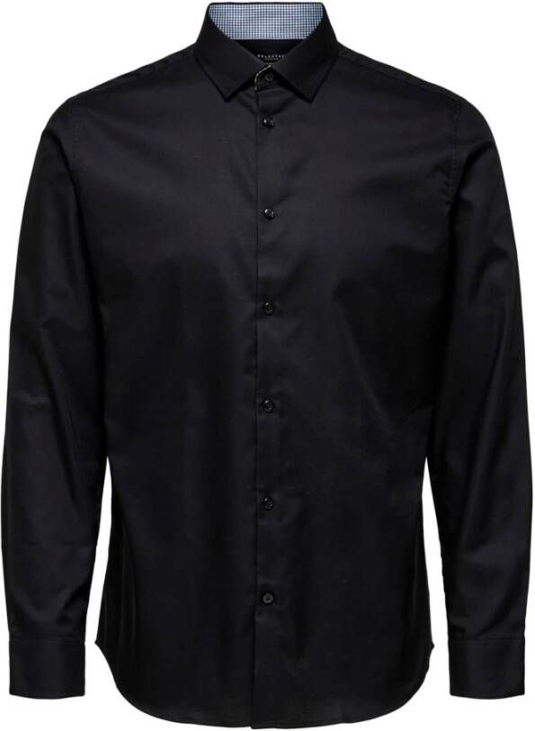 Selected Homme Zwarte Casual Hoodie Shirt voor Mannen Black Heren