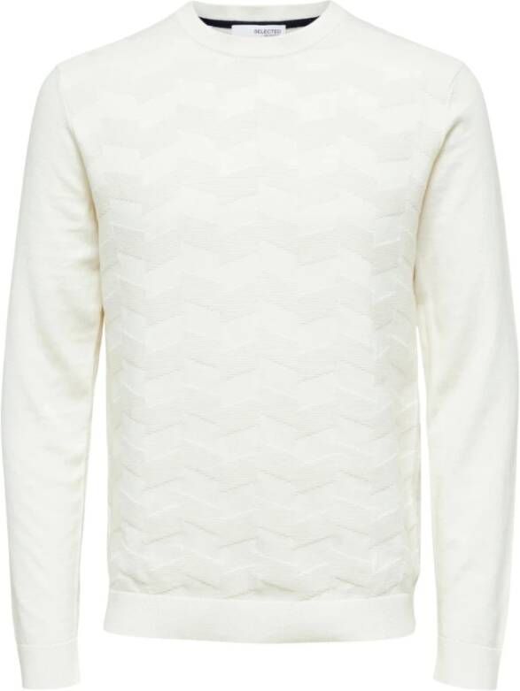 Selected Homme Sweatshirt Selected Slhromen Ls Knit White Heren
