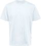 Selected Homme Geribbelde Ronde Hals Korte Mouw T-shirt White Heren - Thumbnail 3