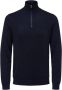 SELECTED HOMME Heren Truien & Vesten Slhberg Half Zip Cardigan Noos Donkerblauw - Thumbnail 3
