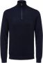 SELECTED HOMME Heren Truien & Vesten Slhberg Half Zip Cardigan B Donkerblauw - Thumbnail 3