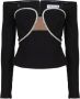 Self Portrait Glamoureuze zwarte blouse met kristallen Black Dames - Thumbnail 1
