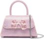 Self-portrait Crossbody bags Satin Bow Handbag With Rhinestones in roze - Thumbnail 1