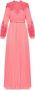 Self Portrait Guipure Lace-Paneled Chiffon Gown Roze Dames - Thumbnail 1