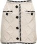 Self Portrait Kabel Gebreide Mini Rok White Dames - Thumbnail 1