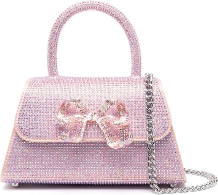 Self Portrait Kristalversierde Mini Tas Roze Pink Dames