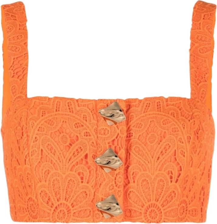 Self Portrait Mouwloos topje Oranje Dames