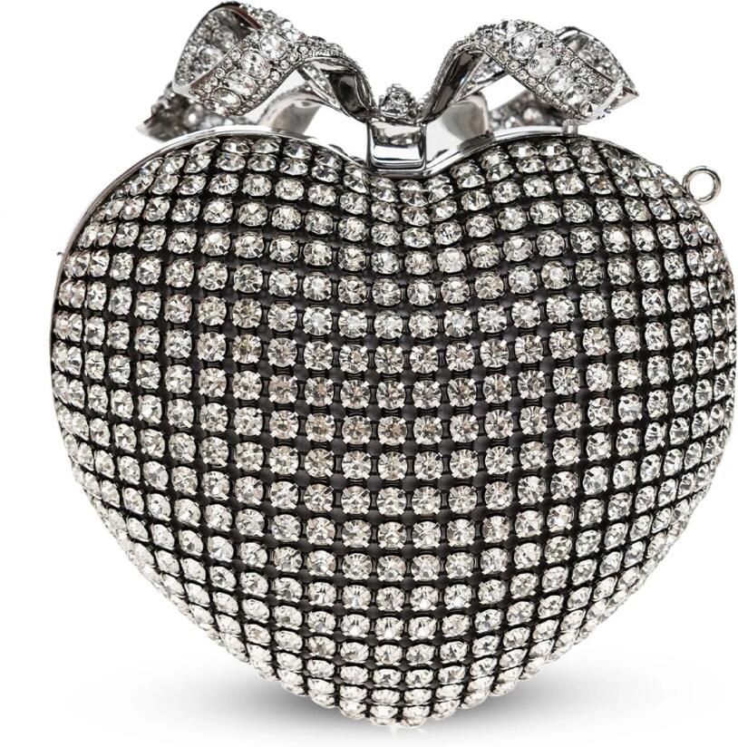 Self Portrait Hartvormige Strass Handtas met Strik Gray Dames - Foto 2
