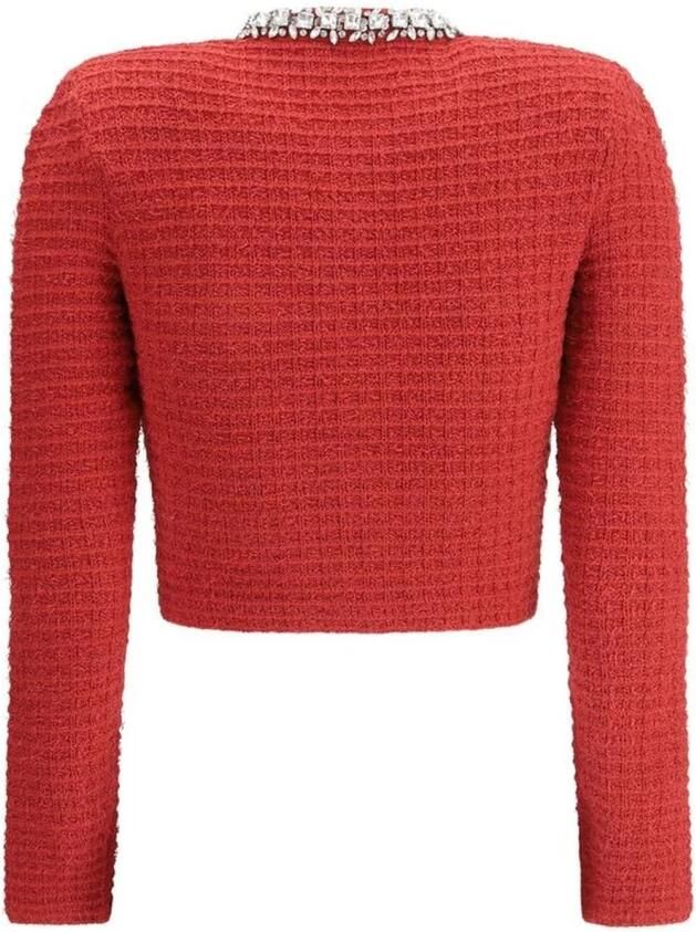 Self Portrait Elegante Gebreide Jas met Juwelen Red Dames