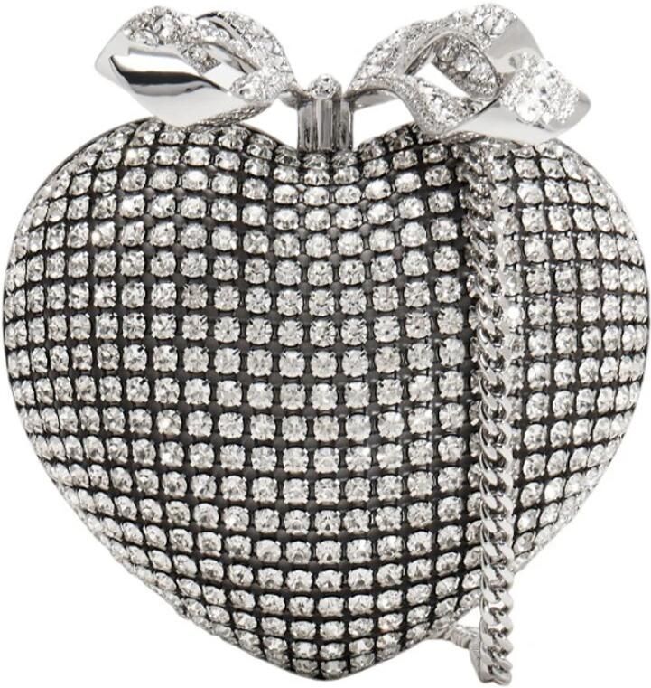Self Portrait Hartvormige Strass Handtas met Strik Gray Dames - Foto 7