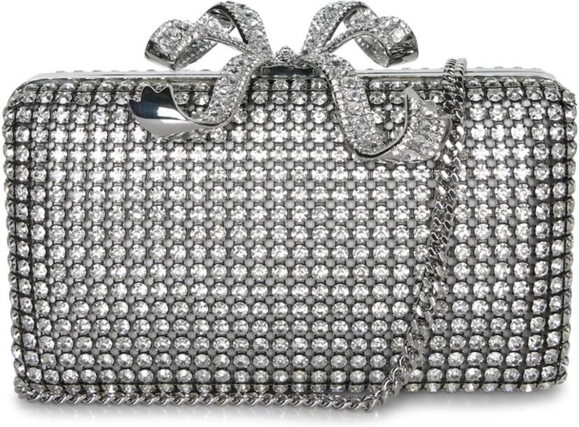 Self Portrait Kristallen box clutch tas met strassstenen Gray Dames - Foto 7