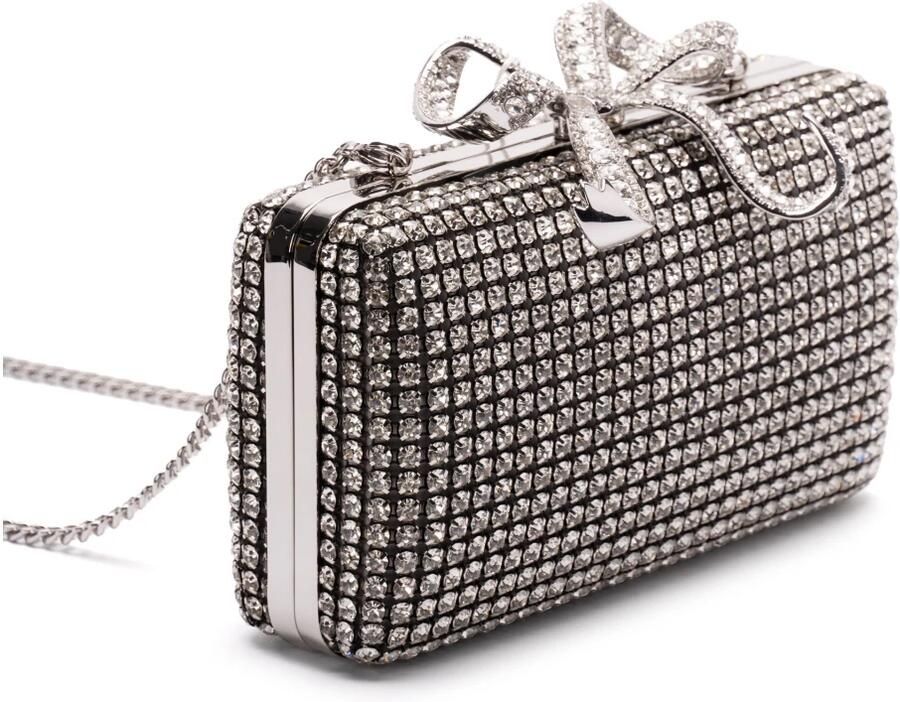 Self Portrait Kristallen box clutch tas met strassstenen Gray Dames - Foto 4