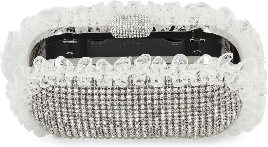 Self-portrait Clutches Crystal Lace Detail Clutch Synthetic Silver in zilver - Foto 3