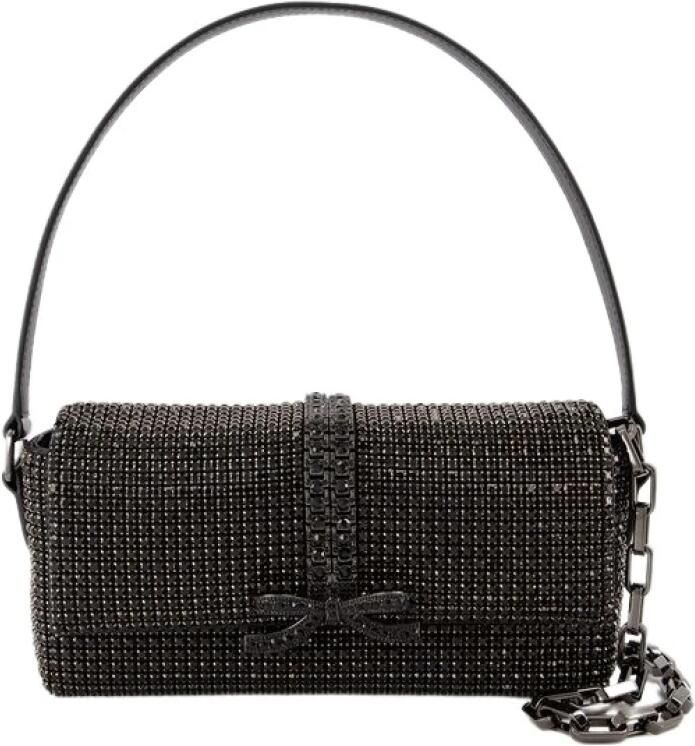 Self-portrait Hobo bags Rhinestone Baguette Shoulder Bag Synthetic Bla in zwart