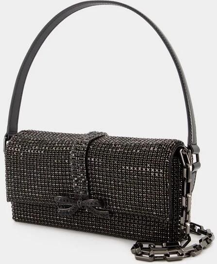 Self-portrait Hobo bags Rhinestone Baguette Shoulder Bag Synthetic Bla in zwart - Foto 4
