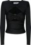 Self Portrait Zwarte Blouse met Uitgesneden Details en Achterritssluiting Zwart Dames - Thumbnail 1