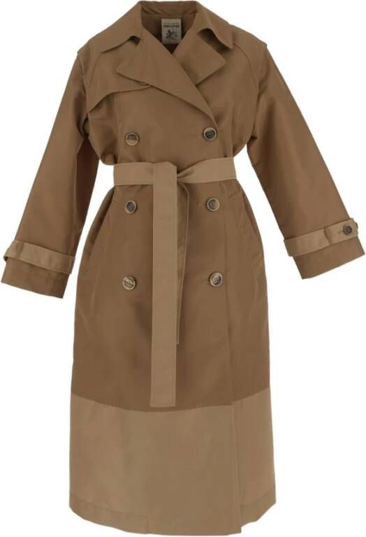 Semicouture Belted Coats Bruin Dames