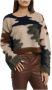Semicouture Camouflage Crew Neck Sweater Bruin Dames - Thumbnail 1