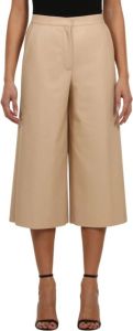 Semicouture Eco leather coulotte trousers Beige Dames