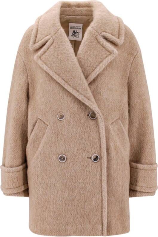 Semicouture Faux Fur & Shearling Jackets Beige Dames