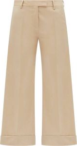Semicouture Flannel Cropped Trousers Beige Dames