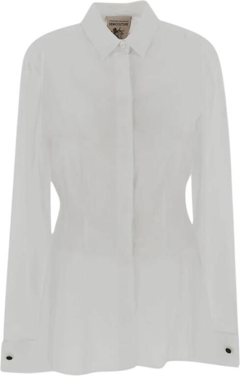 Semicouture Klassieke Poplin Overhemd White Dames