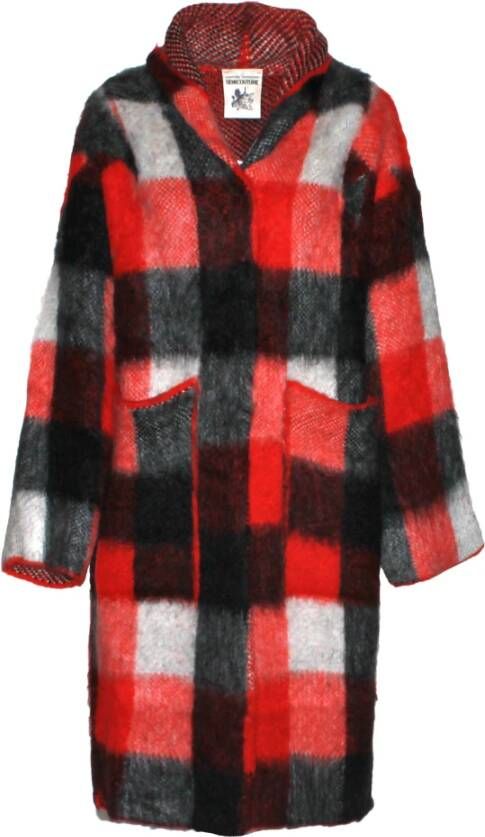Semicouture Wollen Jas met Knopen Rood Red Dames