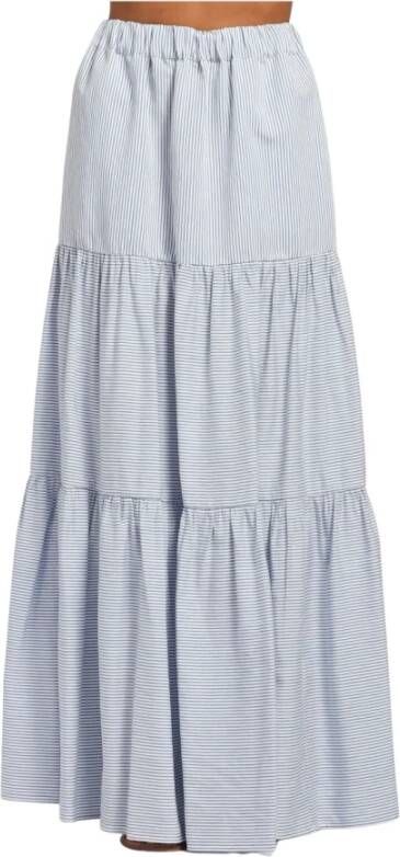 Semicouture Lange gestreepte jurk Blauw Dames