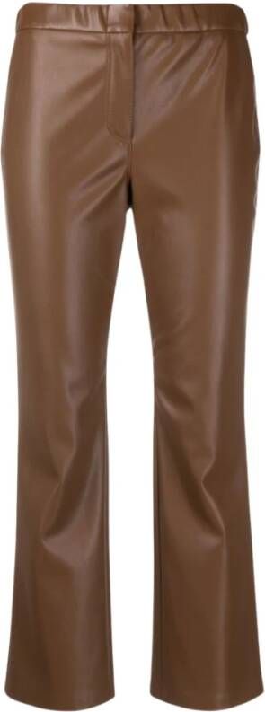 Semicouture Leather Trousers Bruin Dames