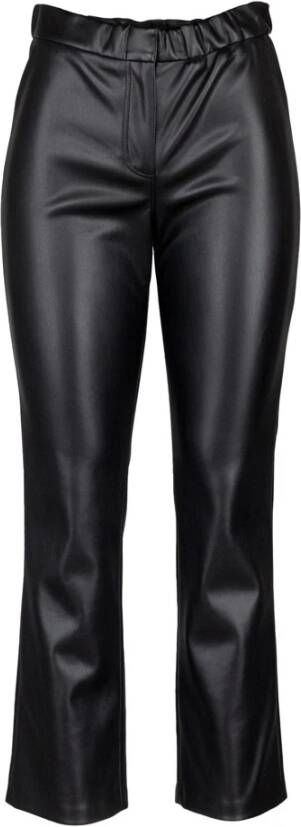 Semicouture Leather Trousers Zwart Dames