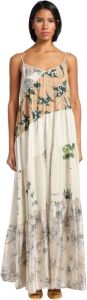Semicouture Patchwork dress in flounces with thin brays Beige Dames