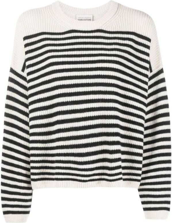 Semicouture Round-neck Knitwear White Dames