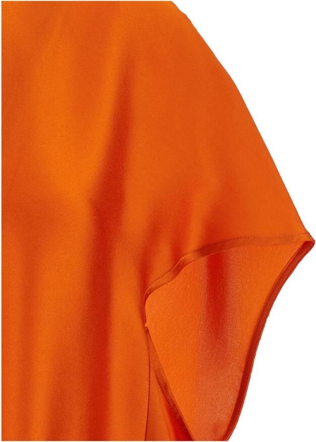 Semicouture Oranje Satijnen V-hals Blouse Orange Dames