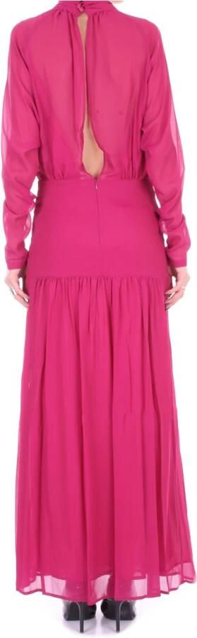 Semicouture Roze Jurken met Ritssluiting en Knoopsluiting Pink Dames