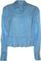 Semicouture Katoenen Blouse met Ruches Zoom Blue Dames - Thumbnail 1